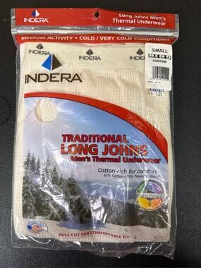 Indera Mills Men's Classic Thermal Bottoms - Warm Cotton Knit 800DR- Small